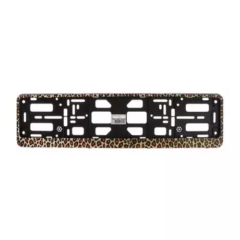 Рамка для автомобильного номера, книжка, черная, "Леопард"