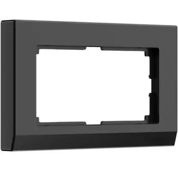 Рамка для двойной розетки WL04-Frame-01-DBL-black, цвет чёрный