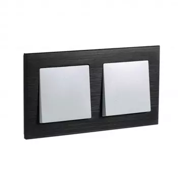 Рамка для розетки/выключателя SchE ATN312302 AtlasDesign Nature, металл, цвет оникс