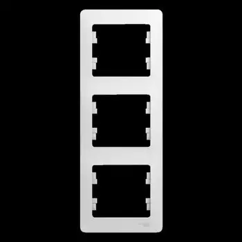 Рамка для розетки/выключателя SchE GSL000107 Glossa, вертикальная, цвет белый