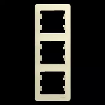 Рамка для розетки/выключателя SchE GSL000207 Glossa, вертикальная, цвет бежевый
