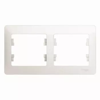 Рамка для розетки/выключателя SchE GSL000602 Glossa, горизонтальная, цвет перламутр