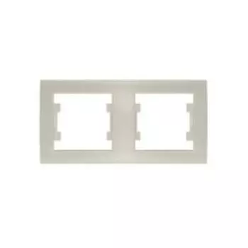 Рамка для розетки/выключателя UNIVersal 7948684 Бриллиант, горизонтальная, слоновья кость