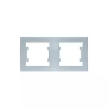 Рамка для розетки/выключателя UNIVersal 7949711 Бриллиант, горизонтальная, цвет серебро