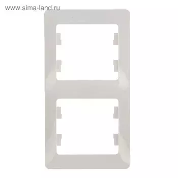 Рамка "Glossa" SchE GSL000106, двухместная, вертикальная, цвет белый