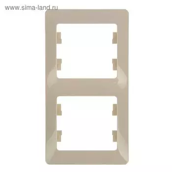 Рамка "Glossa" SchE GSL000206, двухместная, вертикальная, цвет бежевый