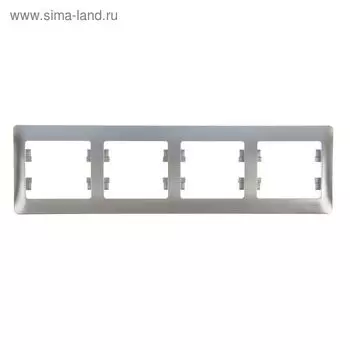 Рамка "Glossa" SchE GSL000304, четырехместная, горизонтальная, цвет алюминий