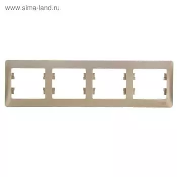 Рамка "Glossa" SchE GSL000404, четырехместная, горизонтальная, цвет титан