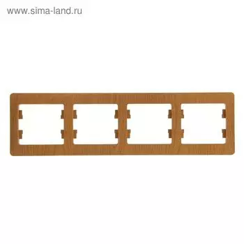 Рамка "Glossa" SchE GSL000504, четырехместная, горизонтальная, цвет дуб