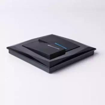 Рамка на 1 пост WL08-Frame-01, цвет черный, материал стекло