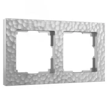 Рамка на 2 поста W0022406, цвет серебро