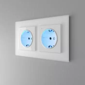 Рамка на 2 поста WL01-Frame-02, цвет белый матовый, материал стекло