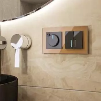 Рамка на 2 поста WL01-Frame-02, цвет бронзовый, материал стекло