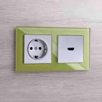 Рамка на 2 поста WL01-Frame-02, цвет фисташковый, материал стекло