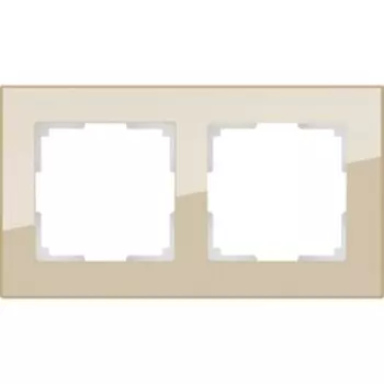 Рамка на 2 поста WL01-Frame-02 , цвет шампань