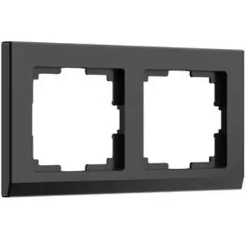 Рамка на 2 поста WL04-Frame-02-black, цвет черный