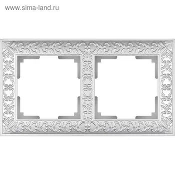 Рамка на 2 поста WL07-Frame-02, цвет жемчужный