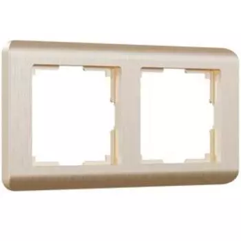 Рамка на 2 поста WL12-Frame-02, цвет шампань