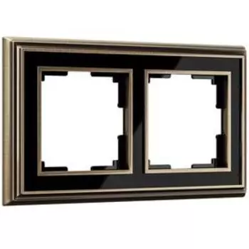 Рамка на 2 поста WL17-Frame-02, цвет черный, бронза