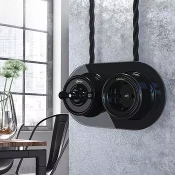 Рамка на 2 поста WL21-frame-02, стекло, черная