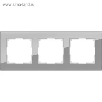 Рамка на 3 поста WL01-Frame-03, цвет серый, материал стекло