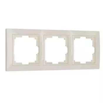 Рамка на 3 поста WL03-Frame-03, цвет слоновая кость
