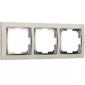 Рамка на 3 поста WL03-Frame-03-ivory, цвет слоновая кость