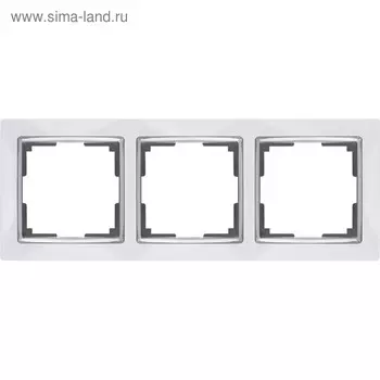 Рамка на 3 поста WL03-Frame-03-white, цвет белый