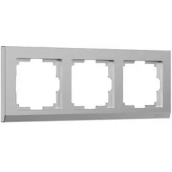 Рамка на 3 поста WL04-Frame-03, цвет серебряный