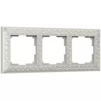 Рамка на 3 поста WL07-Frame-03, цвет жемчужный