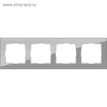 Рамка на 4 поста WL01-Frame-04, цвет серый, материал стекло