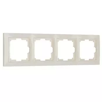 Рамка на 4 поста WL03-Frame-04, цвет слоновая кость