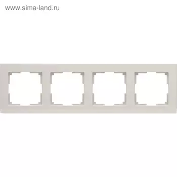 Рамка на 4 поста WL04-Frame-04-ivory, цвет слоновая кость