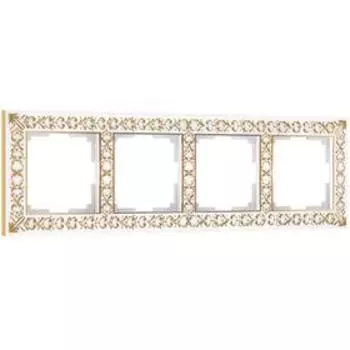 Рамка на 4 поста WL07-Frame-04, цвет белое золото