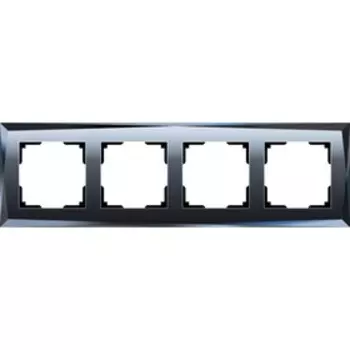 Рамка на 4 поста WL08-Frame-04, цвет черный, материал стекло
