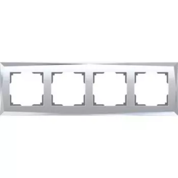 Рамка на 4 поста WL08-Frame-04 цвет зеркальный, материал стекло