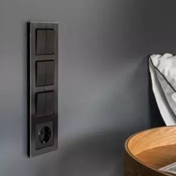 Рамка на 4 поста WL11-Frame-04, цвет черный алюминий