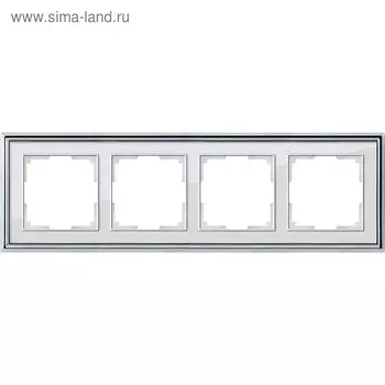 Рамка на 4 поста WL17-Frame-04, цвет белый, хром