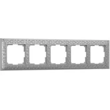 Рамка на 5 поста WL07-Frame-05 цвет матовый хром, материал пластик