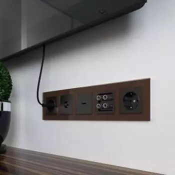 Рамка на 5 постов WL01-Frame-05, цвет мокко, материал стекло