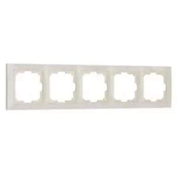 Рамка на 5 постов WL03-Frame-05, цвет слоновая кость