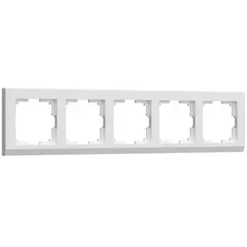 Рамка на 5 постов WL04-Frame-05-white, цвет белый
