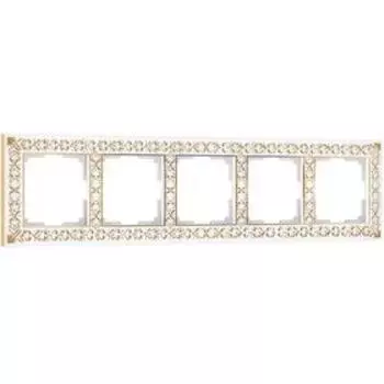 Рамка на 5 постов WL07-Frame-05, цвет белое золото