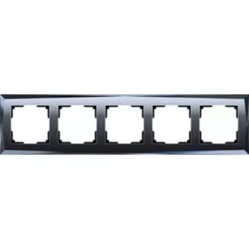 Рамка на 5 постов WL08-Frame-05, цвет черный, материал стекло