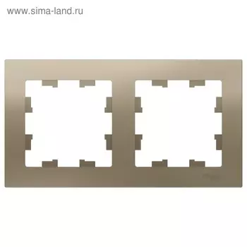 Рамка SE ATLASDESIGN, 2-х постовая, универсальная, цвет шампань