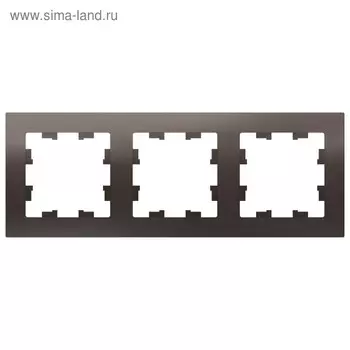 Рамка SE ATLASDESIGN, 3-х постовая, универсальная, цвет мокко