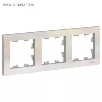 Рамка SE ATLASDESIGN, 3-х постовая, универсальная, цвет жемчуг