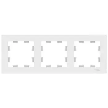 Рамка SE AtlasDesign, 3 поста, универсальная, белая, ATN000103