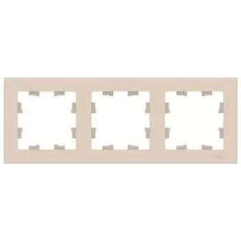 Рамка SE AtlasDesign, 3 поста, универсальная, бежевая, ATN000203