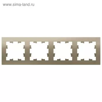 Рамка SE ATLASDESIGN, 4-х постовая, универсальная, цвет шампань